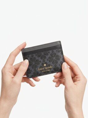 Kate Spade Signature Spade Flower Small Slim Card Holder - Black Multi